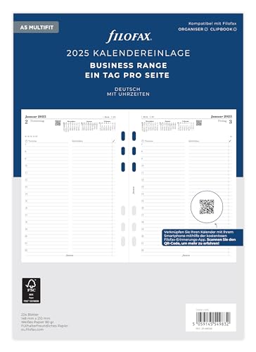 Filofax A5 Multi 1 Tag auf einer Seite (deutsch)2025 von Filofax