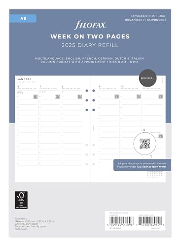 Filofax A5 Minimal WTV Vertical with appointments 2025 von Filofax