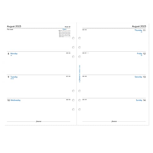 Filofax A5-Terminplaner mit Woche auf 2 Seiten, 22. August bis 23. Juli, Weiß von Filofax