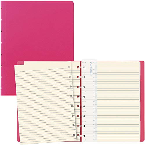 Filofax B115075U Saffiano Fluoro Notizbuch, A5, 112 Seiten, cremefarben Inklusive 4 Indexen (eine mit Tasche) und Lesezeichen, Pink von Filofax