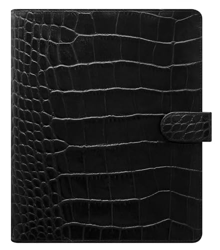 Filofax Classic Croc A5 Ebony Schwarz Organiser Kalbleder 30mm Zeitplaner 026071 von Filofax