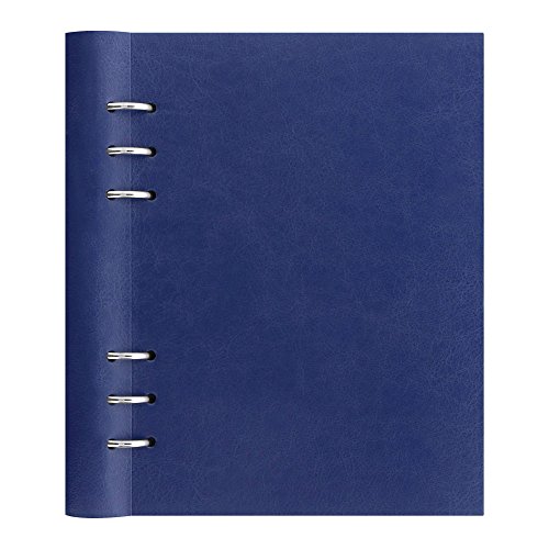 Filofax Clipbook, klassisches nachfüllbares Notizbuch, marineblau, A5 (21 x 14,6 cm) liniert, einfarbige und vieradrille Notizseiten, undatierter Planer, Jahres-, Monats- und Wochenkalender (B026018) von Filofax