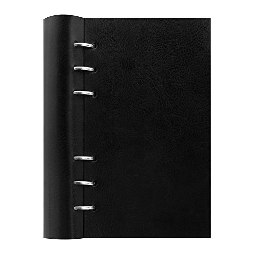 Filofax Clipbook Classic nachfüllbares Notizbuch, schwarz, persönlich (17,1 x 9,5 cm), liniert, blanko und Quadrille Notizseiten, undatierter Planer, Jahres-, Monats- und Wochenkalender (B023628) von Filofax