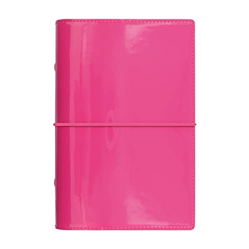 Filofax Domino Patent Organizer, Persönliche Größe, Hot Pink - Hochglanz, Zeitgenössischer Einband, Sechs Ringe, Wochenkalender, Kalender, mehrsprachig, 2024 (C022481-24) von Filofax