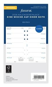 Filofax Kalender Personal 1 Woche auf einer Seite (deutsch)2026 von Filofax