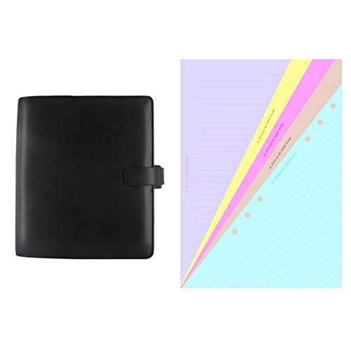 Filofax Metropol Persönlicher Organiser A5 schwarz & 340508 Notizpapier Classic A5, liniert, sortiert von Filofax