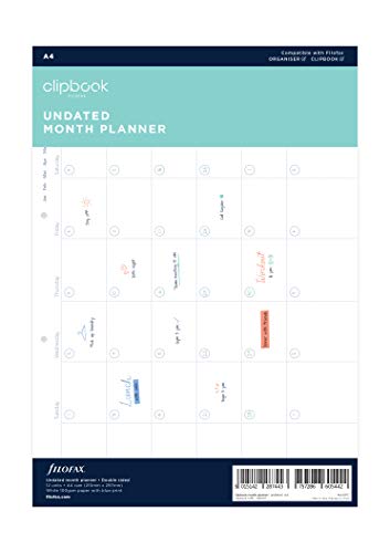 Filofax Monatsplaner, A4, undatiert, 5 Blatt Filofax Monatsplaner, A4, undatiert, 5 Blatt von Filofax