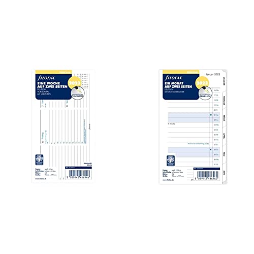 Filofax Personal 1 Woche auf 2 Seiten. horiz.(deutsch)2023 & Personal 1Mo./2S. tabbed (deutsch)2023 von Filofax