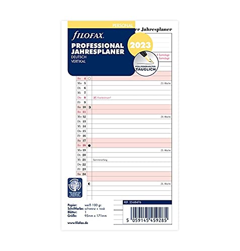 Filofax Personal Prof.Jahresplaner (deutsch)2023 von Filofax