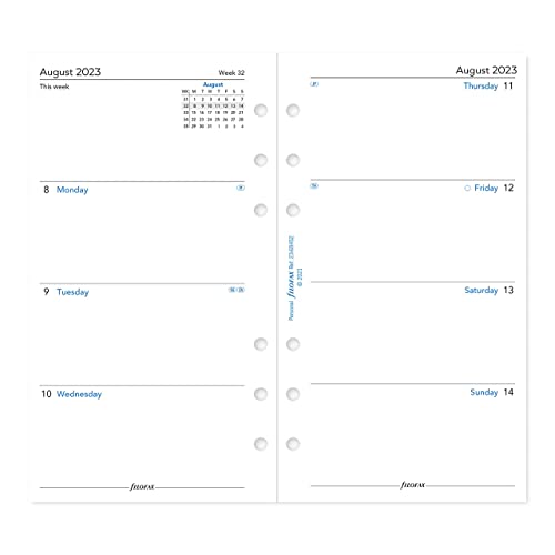 Filofax Personal WEEK ON TWO PAGES ENGLISH MID YEAR AUG 22 -JUL 23 von Filofax