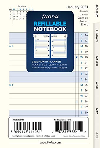 Filofax Pocket 2021 Monatsplaner für Notebooks von Filofax