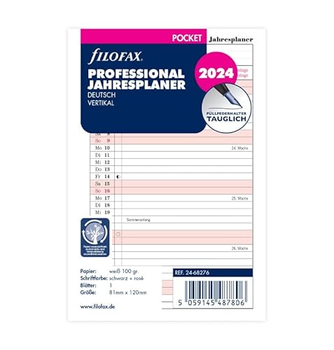Filofax Pocket Professional Jahresplaner (deutsch)2024 von Filofax
