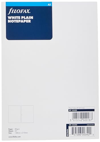 Filofax Refill Legen Sie Normalpapier 25 Blatt A5 White Ref. 342405 von Filofax