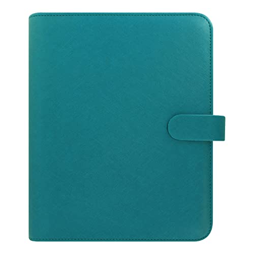 Filofax Saffiano Terminplaner, A5, Aquamarin – Cross-Grain, Lederoptik, Sechs Ringe, Wochenkalender, mehrsprachig, 2024 (C022532-24) von Filofax