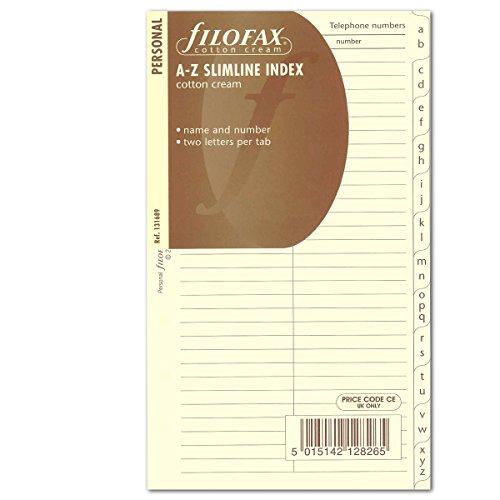 Filofax Telefonindex A–Z, cremefarbenes Papier von Filofax