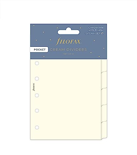 Pocket Blanko-Register cremefarben, 6 Registerkarten von Filofax