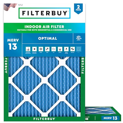 Filterbuy 18x22x1 Luftfilter MERV 13 Optimal Defense (2er-Pack), plissierter HVAC AC Ofen Luftfilter Ersatz (tatsächliche Größe: 45 x 55 x 1,95 Zoll) von FilterBuy