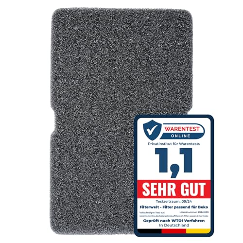 Filter Trockner Wärmepumpentrockner | Schwammfilter Filtermatte Kondenstrockner | für Beko Grundig Blomberg ElektraBregenz | 240 x 150 x 10mm | Flusensieb Fusselfilter 2964840100 (1er-Set) von Filterwelt