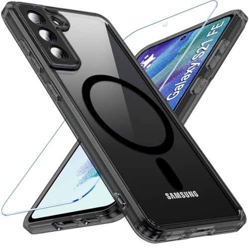 Fin2feel Magnetisch Hülle für Samsung Galaxy S21 FE Kompatibel mit MagSafe mit Panzerglas Schutzfolie, Schwarzer Rahmen Transparentes Stoßfest Handyhülle für Samsung Galaxy S21 FE 5G Fin2feel Magnetisch Hülle für Samsung Galaxy S21 FE Kompatibel mit MagSafe mit Panzerglas Schutzfolie, Schwarzer Rahmen Transparentes Stoßfest Handyhülle für Samsung Galaxy S21 FE 5G von Fin2feel