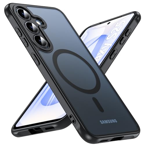 Fin2feel Magnetisch Hülle für Samsung Galaxy S25 für Magsafe, Durchscheinende Matt Stoßfest Kratzfest Handyhülle für Galaxy S25 5G Case, Schwarz Fin2feel Magnetisch Hülle für Samsung Galaxy S25 für Magsafe, Durchscheinende Matt Stoßfest Kratzfest Handyhülle für Galaxy S25 5G Case, Schwarz von Fin2feel