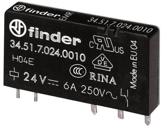Finder Steck-/Printrelais 34.51.7.024.0010 1W 6A 24VDC Finder Steck-/Printrelais 34.51.7.024.0010 1W 6A 24VDC von Finder GmbH