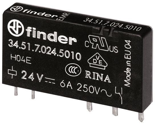 Finder Steck-/Printrelais 34.51.7.024.5010 1W 6A 24VDC Finder Steck-/Printrelais 34.51.7.024.5010 1W 6A 24VDC von Finder GmbH