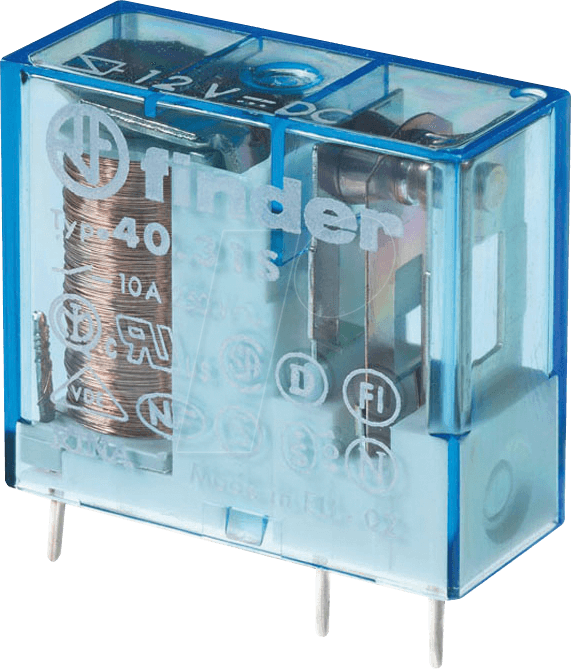 FIN 40.31.7 12V - Steck-Printrelais, 1 CO, 10 A, 12 V DC sensitiv von Finder