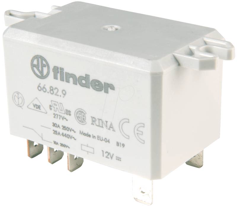 FIN 66.82.8 230V - Leistungsrelais 30 A, Faston-Anschluss 6,3 mm von Finder