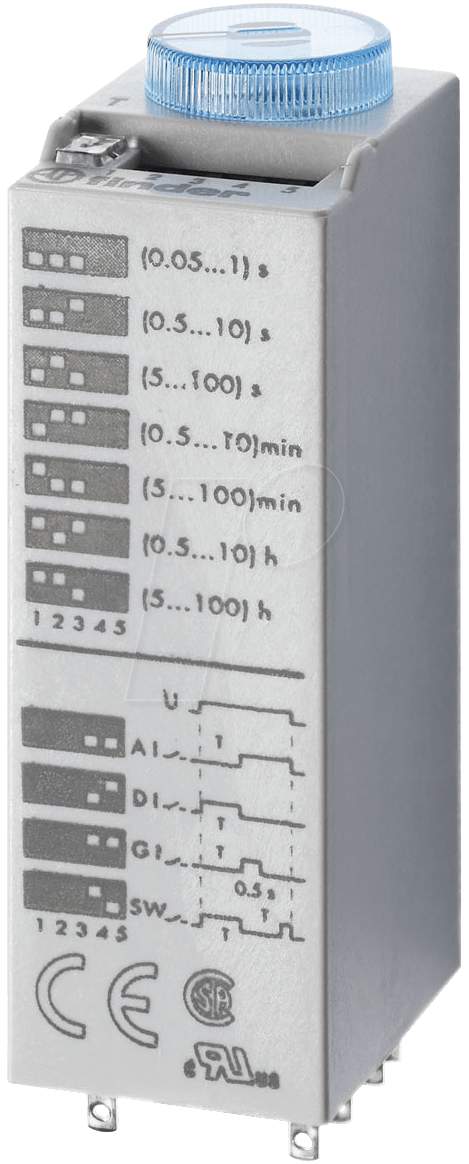 FIN 85.04.0 24V - Zeitrelais steckbar, 4 Wechsler, 7A / 24V von Finder
