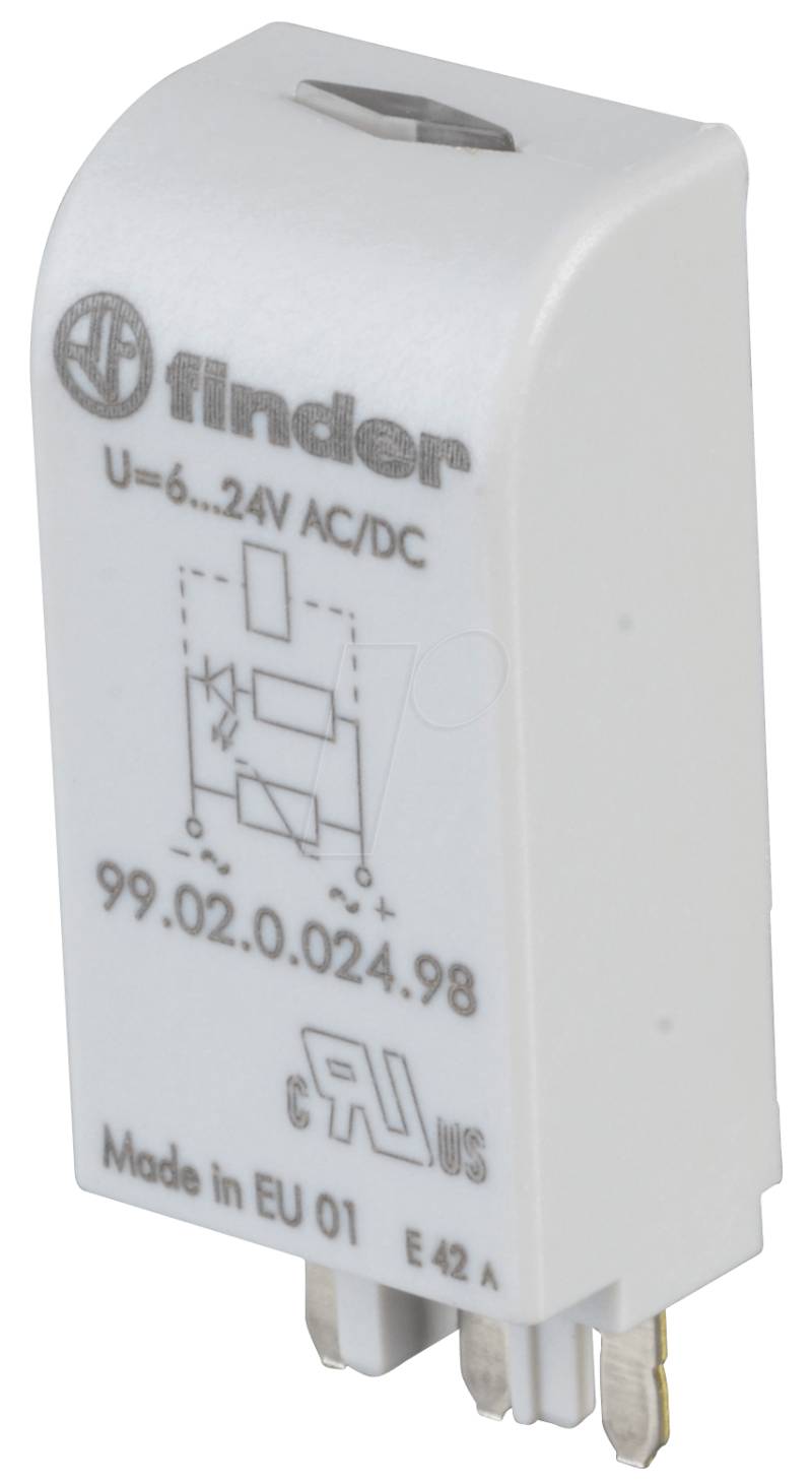 FIN 99.02.0 24V - LED+Varistormodul für FIN 95.03/05, 97.01/02, bl von Finder