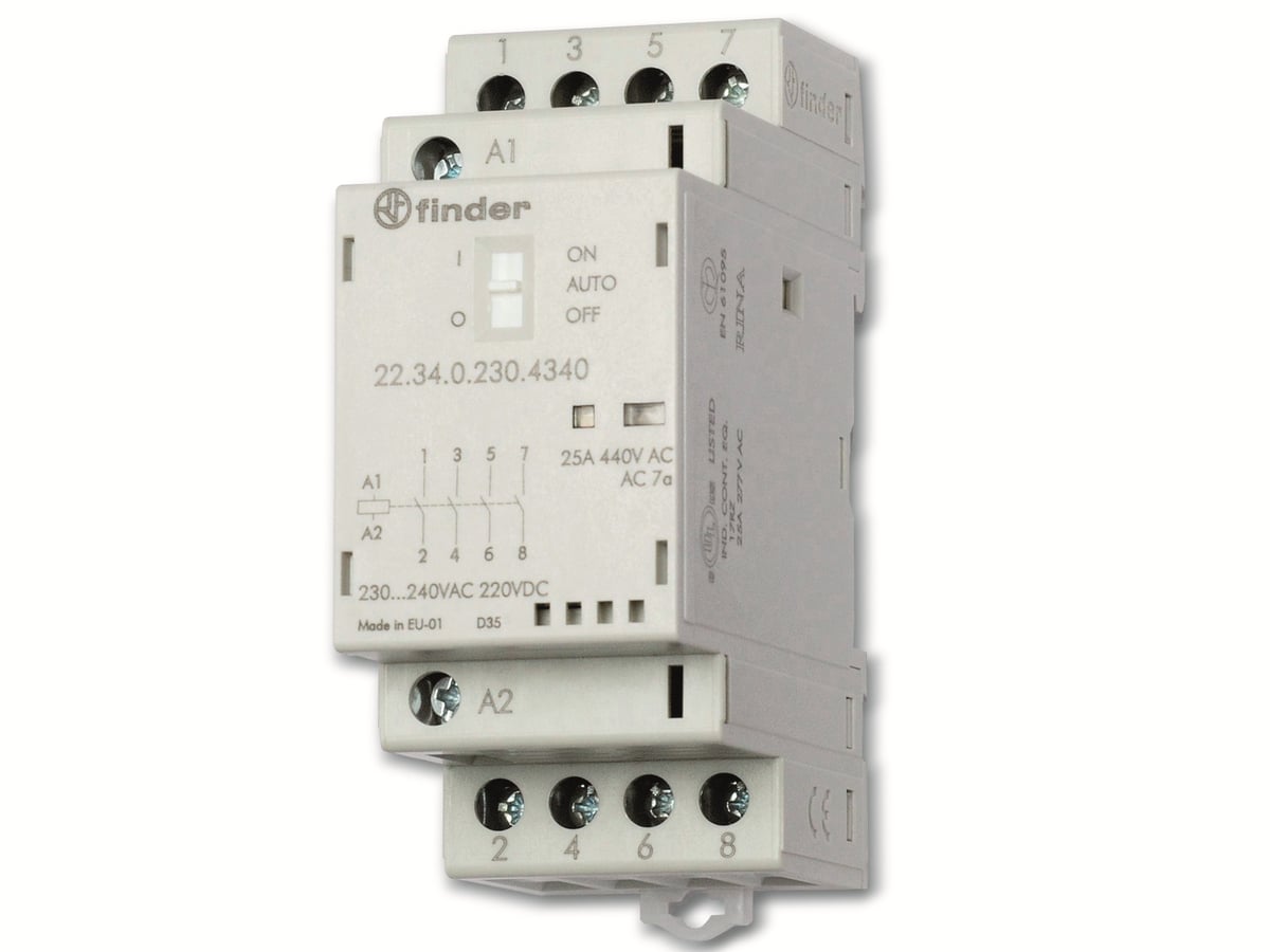 FINDER Installationsschütz, 230 V, 25 A, 4 Schließer, 22.34.0.230.4340 FINDER Installationsschütz, 230 V, 25 A, 4 Schließer, 22.34.0.230.4340 von Finder