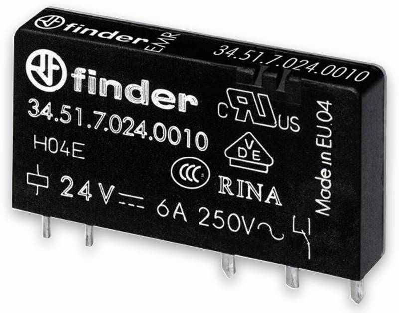 FINDER Relais 34.51.7.024.0010, 24 V-, 1xUM, 6 A von Finder