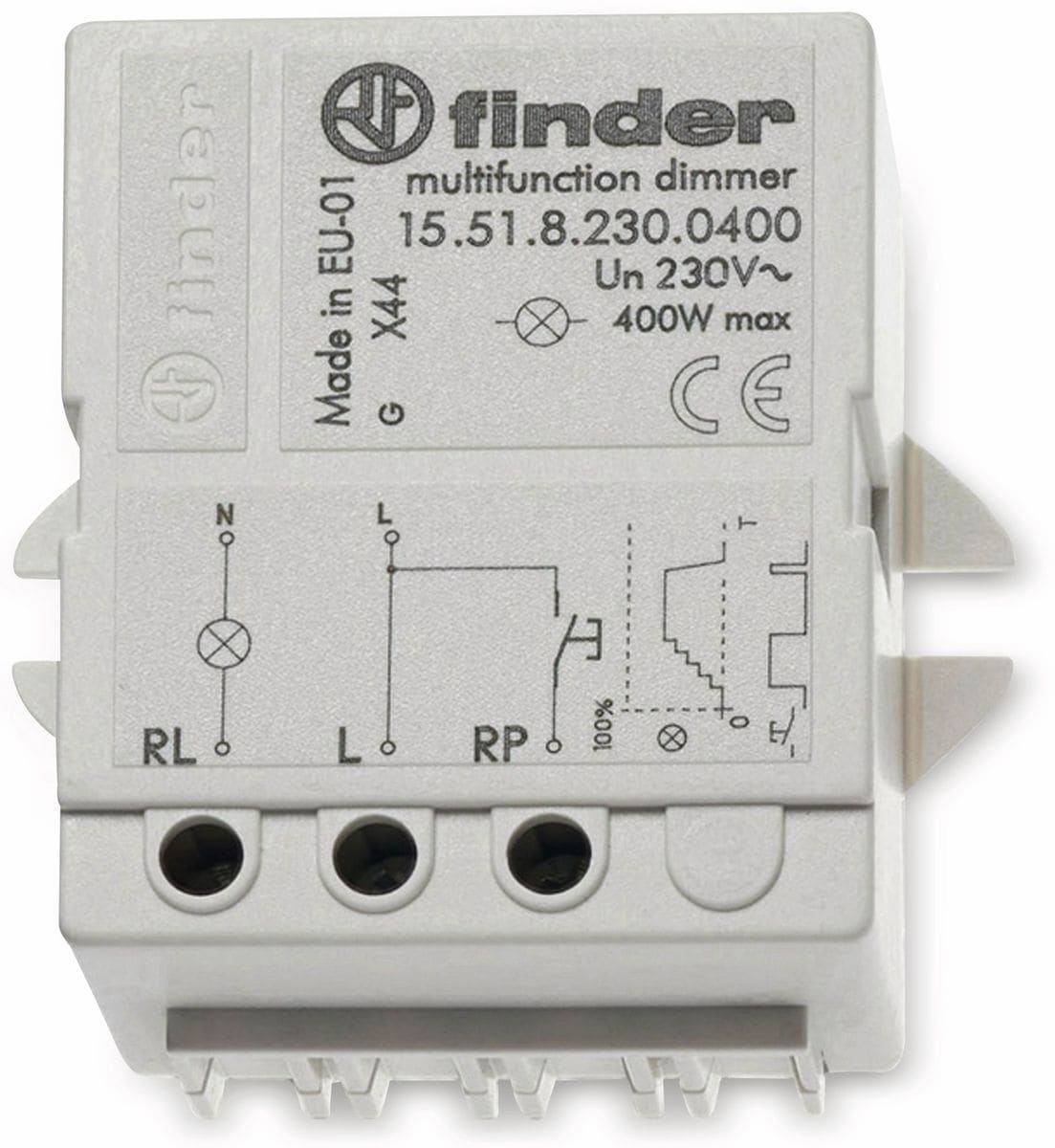 FINDER Stromstoß-Schalter 15.51.8.230.0400, 230 V, + Dimmer von Finder