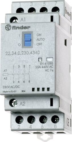 Finder 22.34.0.024.1320 Schütz 4 Schließer 24 V/DC, 24 V/AC 25A Tray 5St. Finder 22.34.0.024.1320 Schütz 4 Schließer 24 V/DC, 24 V/AC 25A Tray 5St. von Finder