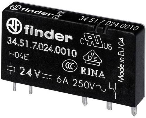 Finder 34.51.7.024.0310 Printrelais 24 V/DC 6A 1 Schließer 1St. Finder 34.51.7.024.0310 Printrelais 24 V/DC 6A 1 Schließer 1St. von Finder
