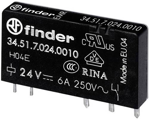 Finder 34.51.7.024.5010 Printrelais 24 V/DC 6A 1 Wechsler 1St. Finder 34.51.7.024.5010 Printrelais 24 V/DC 6A 1 Wechsler 1St. von Finder