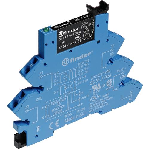Finder 38.61.0.240.4060 Koppelrelais 220V DC/AC 6A 1 Wechsler 10St. Finder 38.61.0.240.4060 Koppelrelais 220V DC/AC 6A 1 Wechsler 10St. von Finder