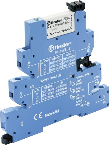 Finder 39.31.0.060.0060 Koppelrelais 60 V/DC, 60 V/AC 6A 1 Wechsler Tray 10St. Finder 39.31.0.060.0060 Koppelrelais 60 V/DC, 60 V/AC 6A 1 Wechsler Tray 10St. von Finder