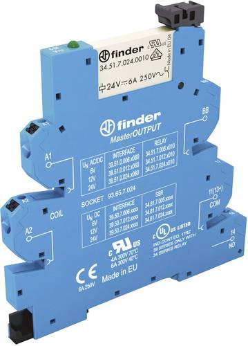 Finder 39.51.8.230.0060 Koppelrelais 230 V/AC 6A 1 Schließer Tray 10St. Finder 39.51.8.230.0060 Koppelrelais 230 V/AC 6A 1 Schließer Tray 10St. von Finder