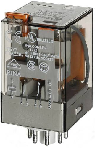 Finder 60.12.8.024.0040 Steckrelais 24 V/AC 10A 2 Wechsler 1St. Finder 60.12.8.024.0040 Steckrelais 24 V/AC 10A 2 Wechsler 1St. von Finder