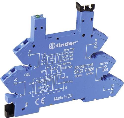 Finder 93.51.0.125 Relaissockel (L x B x H) 76 x 6.2 x 93.6mm 10St. von Finder