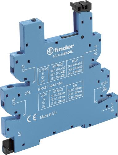 Finder 93.61.7.024 Relaissockel mit Haltebügel, mit LED, mit EMV-Entstörbeschaltung Passend für S von Finder