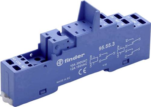 Finder 95.55.3 Relaissockel 40.51, 40.52, 41.61, 44.62 (L x B x H) 95.6 x 15.8 x 32.5mm 1St. von Finder