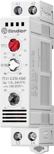 Finder Hygrostat 7T.51.0.230.4360 250 V/AC 1 Schließer (L x B x H) 88.8 x 17.5 x 47.8mm 1St. von Finder