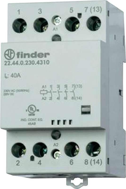 Finder Installationsschütz 22.44.0.024.4710 3 Schließer/1 Öffner (30/110/220 V) 40/4/1,2 A (22.44.0.024.4710) von Finder