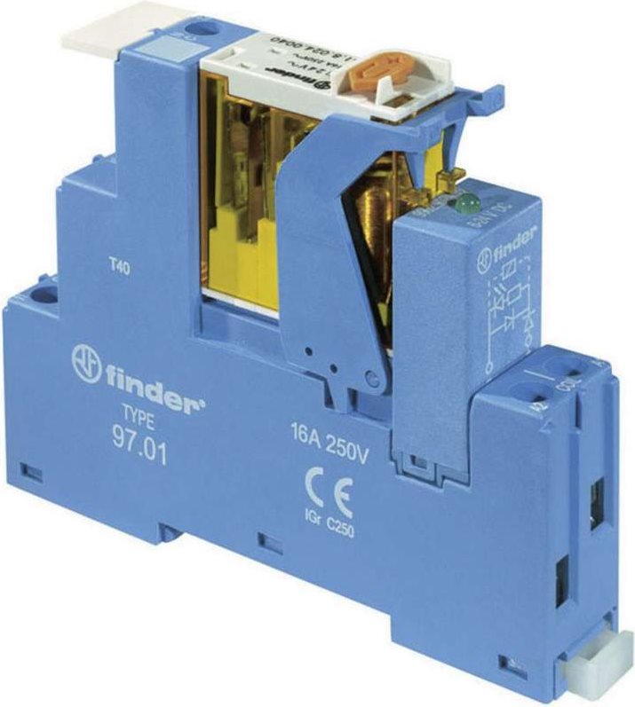 Finder Koppel-Relais mit 2 Wechslern 8 A, Schraubklemmenfassung 4C.02.8.024.0060 2 Wechsler 8 A (4C.02.8.024.0060) von Finder
