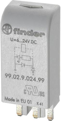 Finder Steckmodul mit EMV-Entstörbeschaltung, mit Diode, mit LED 99.02.9.220.99 Leuchtfarben: Grün von Finder