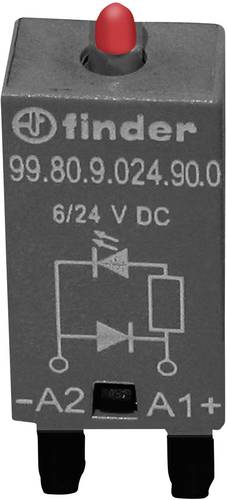 Finder Steckmodul mit Freilaufdiode, mit LED 99.80.9.024.90.0 Leuchtfarben: Rot Passend für Modell von Finder