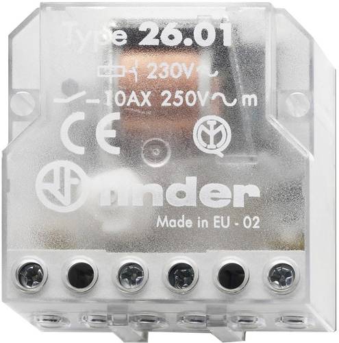 Finder Stromstoß-Schalter Unterputz 26.01.8.012.0000 1 Schließer 12 V/AC 10A 2500 VA 1St. von Finder