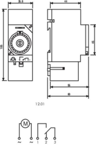 Finder Zeitschaltuhr für Hutschiene Betriebsspannung: 230 V/AC 12.01.8.230.0000 1 Wechsler 16A 250 von Finder